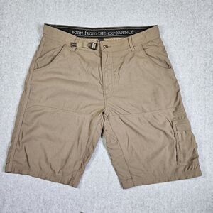 Prana Men's Khaki Cargo Shorts Size L Born From The Experience Outdoor Hiking